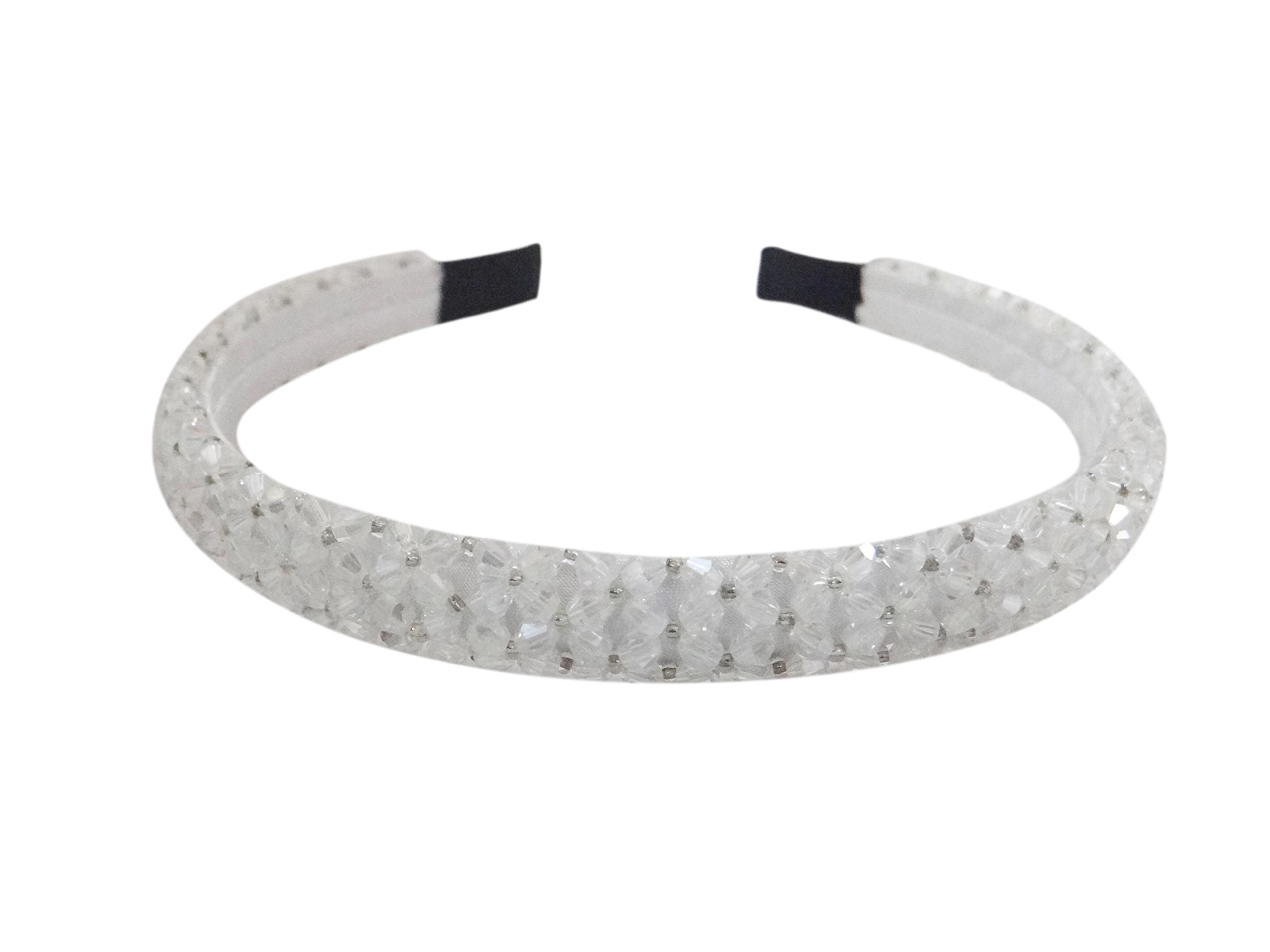 Vogue Hair Accessories Crystal Beaded Plastic Fancy Party Wedding Hairband For Girls