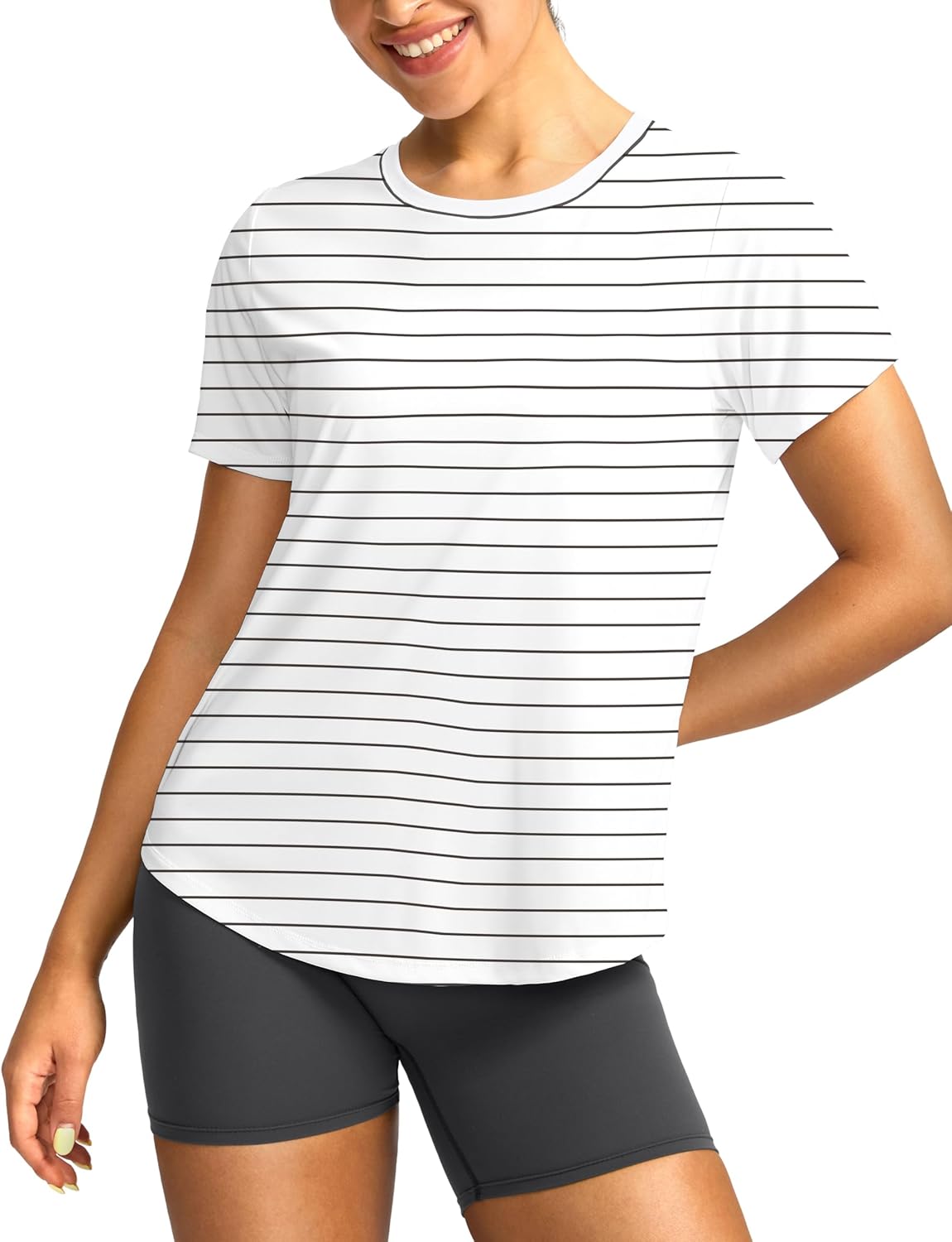 Women's Short Sleeve Workout Shirts UPF 50+ Sun Protection T-Shirts Quick Dry Breathable Gym Running Hiking Tops for Women