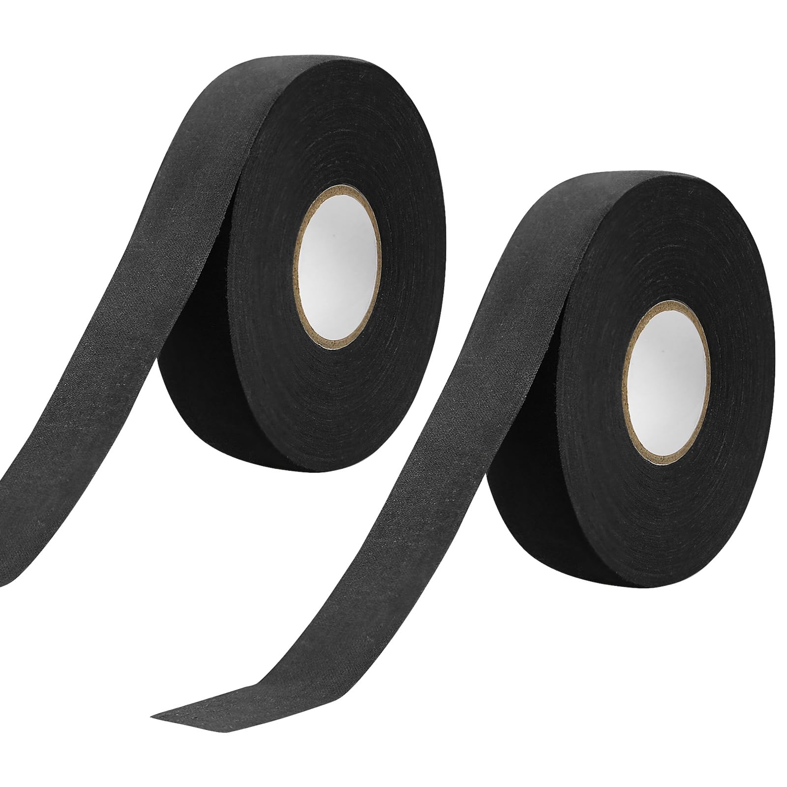2 rotoli di nastro per hockey su ghiaccio, 25 m x 25 mm, nastro autoadesivo per impugnatura da badminton (nero)