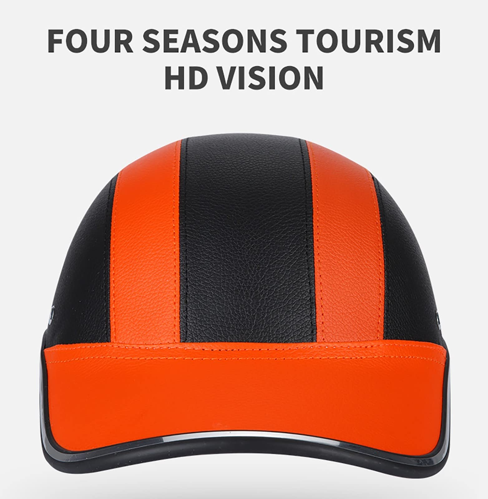 Gorra Béisbol Estilo Motocicleta Casco Bicicleta Visera Anti-UV, Casco Cara Semiabierta con Correa Ajustable, Casco Seguridad Protección Cabeza Retro C