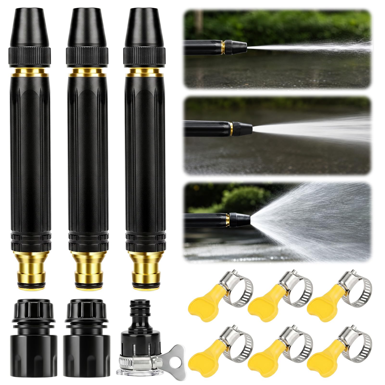 High Pressure Hose Nozzle, Garden Hose Attachments Handheld Adjustable Spray Patterns, Powerful High Pressure Hose Attachment Home Car Wash & Garden Sprayer