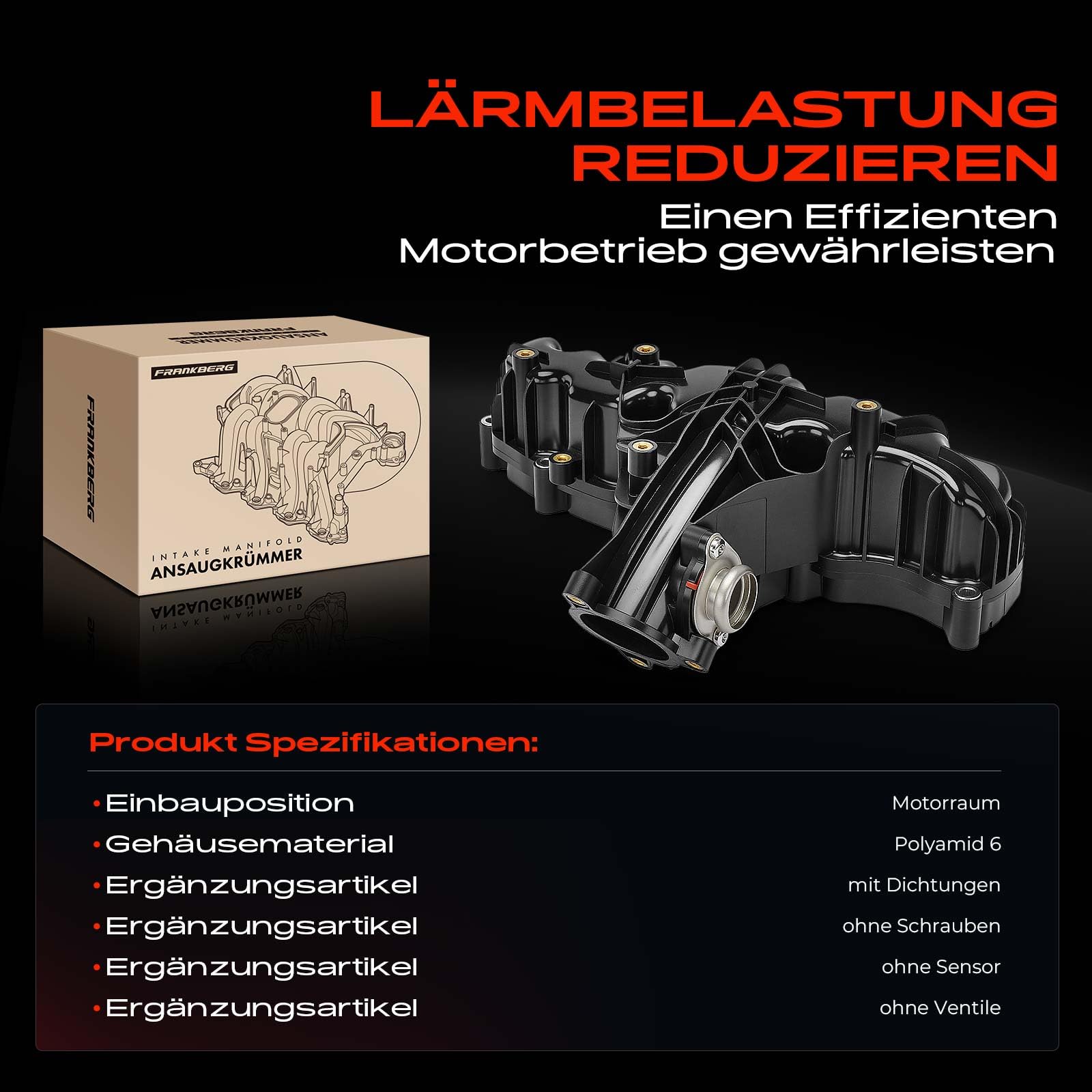 Frankberg Ansaugkrümmer Ansaugstutzen Diesel Replace# 03L129711AN