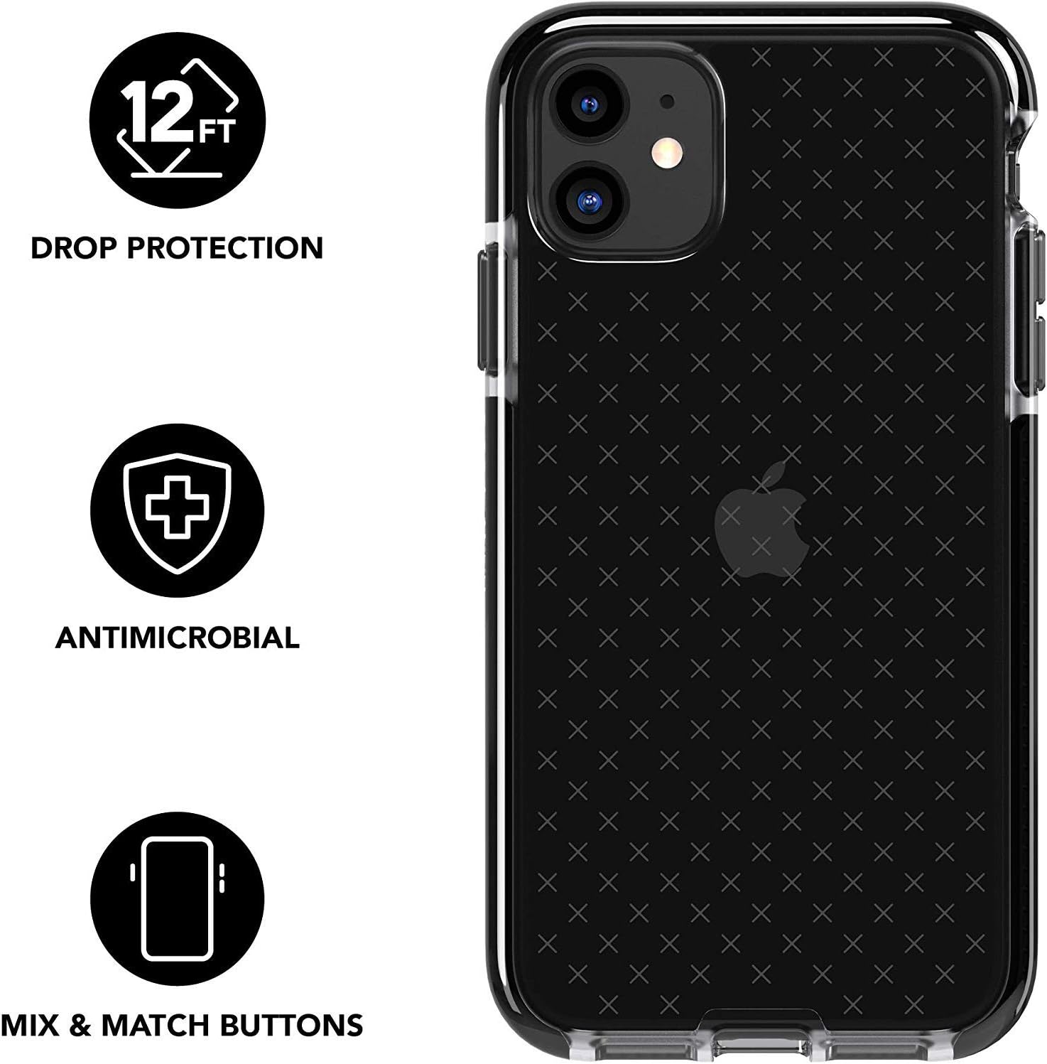 tech21 Evo Check for Apple iPhone 11 - Germ Fighting Antimicrobial Phone Case with 12 ft. Drop Protection