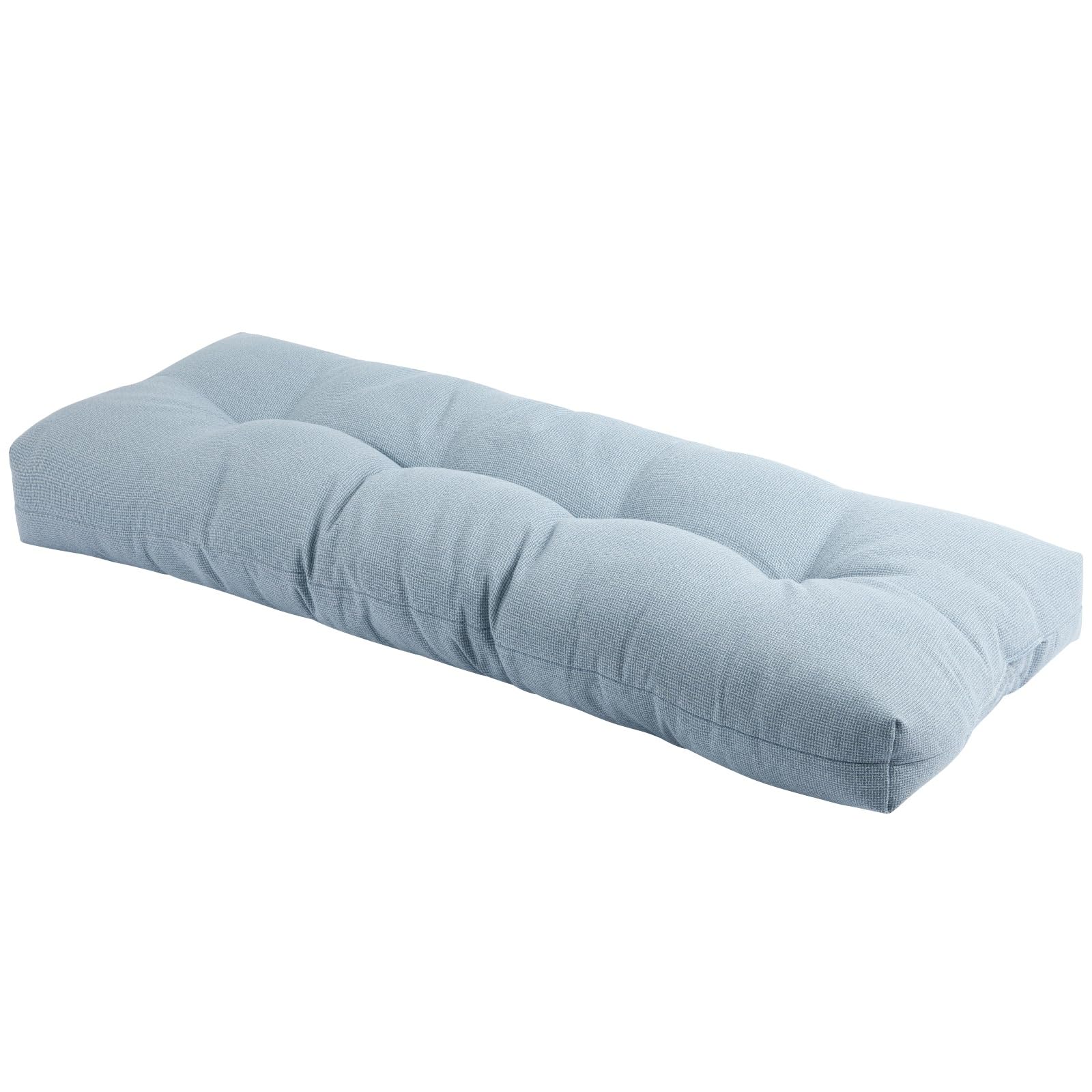 Indoor Outdoor Bench Cushion 45"x18", Non-Slip Patio Furniture Seat Pads, Waterproof Overstuffed Tufted Loveseat Cushion with Round Corner for Window, Swing, Garden, Porch-Frost Blue