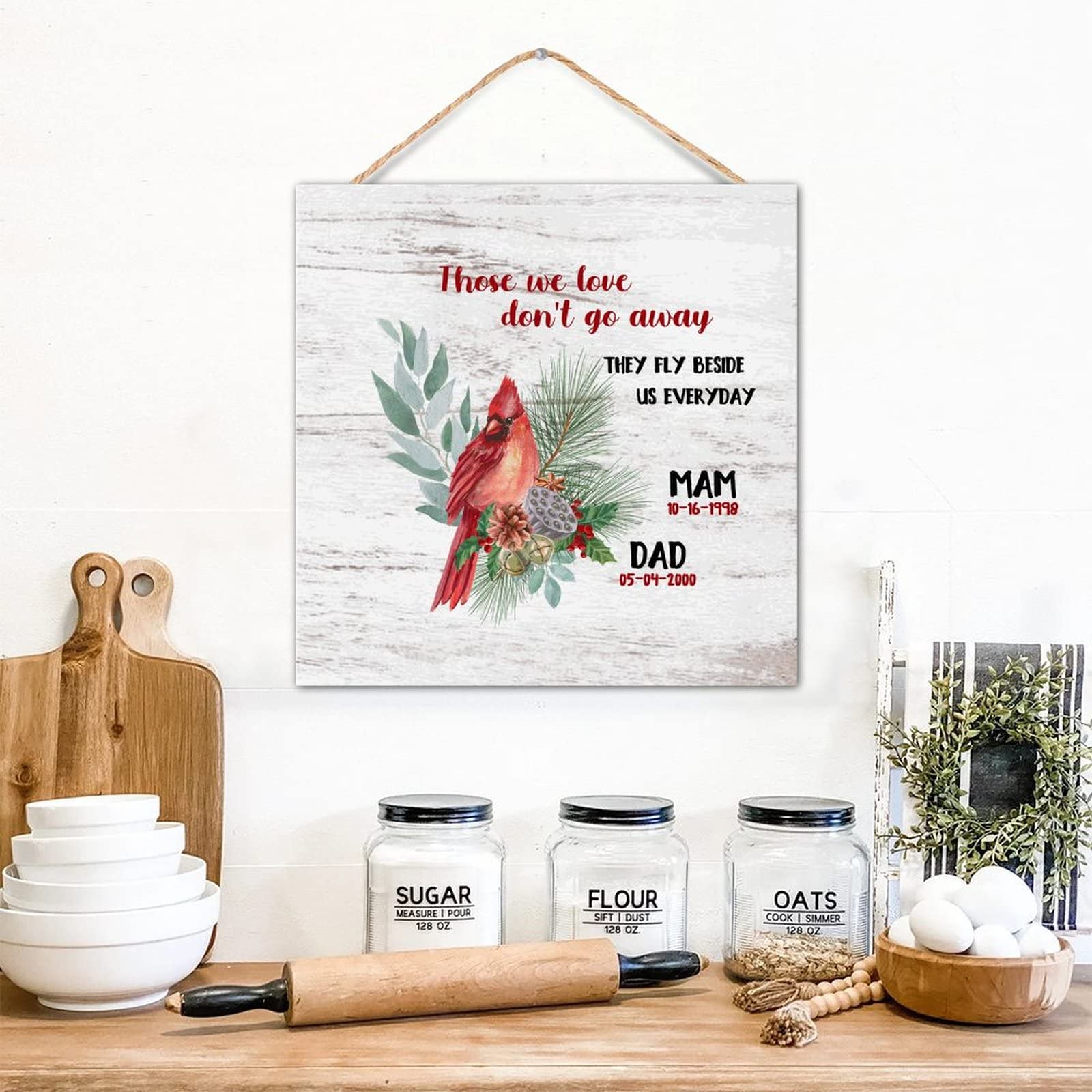 Décoration murale Those We Love en bois pour embellir la table et la buanderie