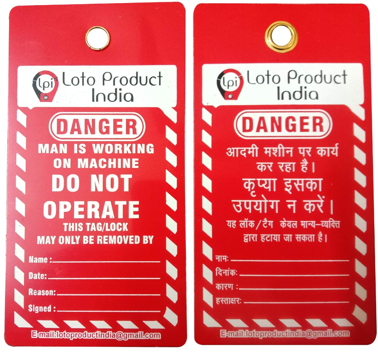 Loto Product India Lockout Tagout Danger Do not Operate Red Tags