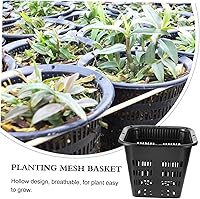 Vista 4 de 10 piezas hidropónico de cuenca hidropónica red macetas de red macetas para orquídeas vivero, macetas cuadradas de orquídeas, macetas de orquídeas