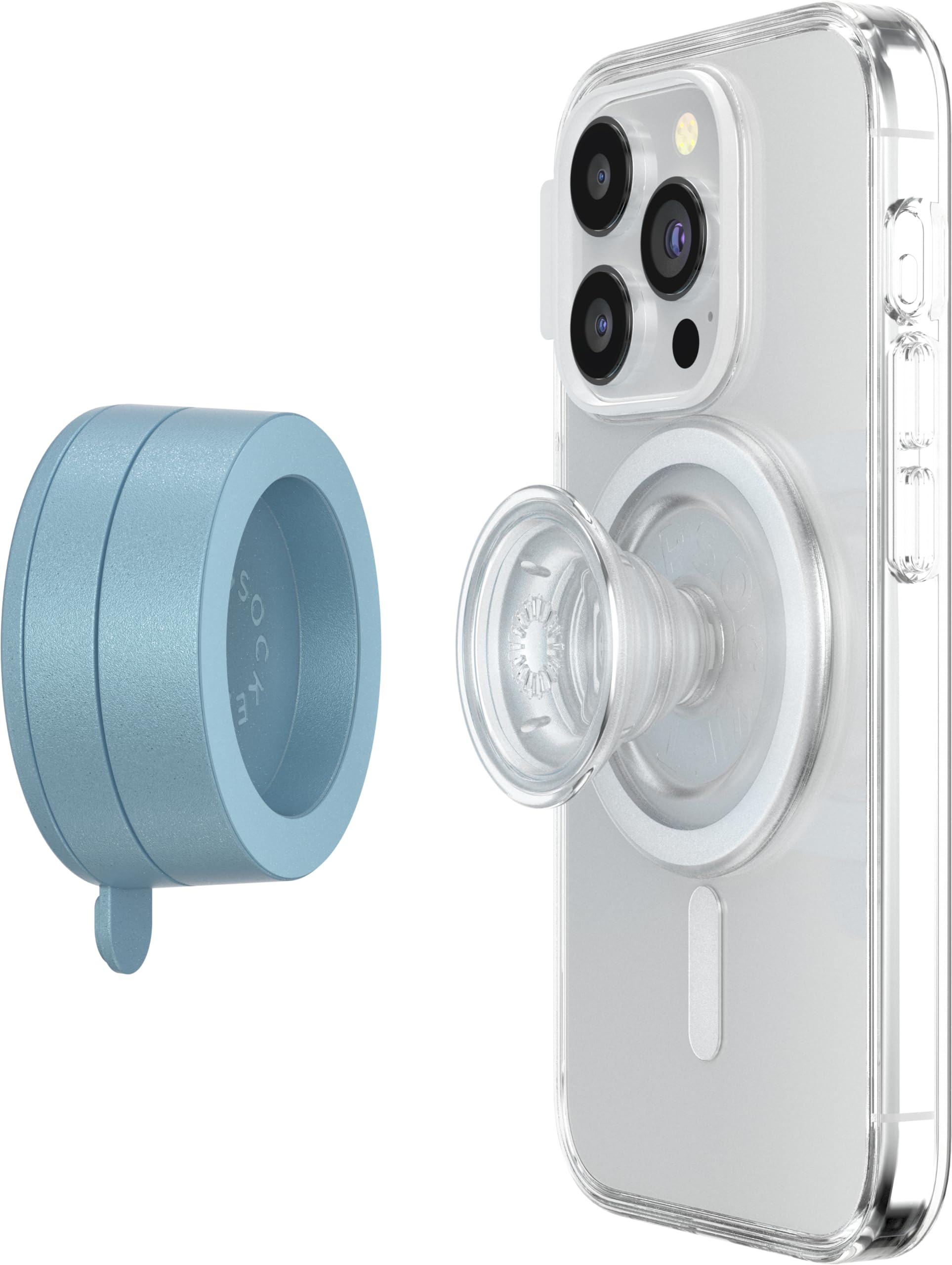 PopSockets Multi-Surface Suction Phone Mount, Detachable Surface Mount, Phone Stand Compatible with MagSafe® - Blue Sigh - Image 4