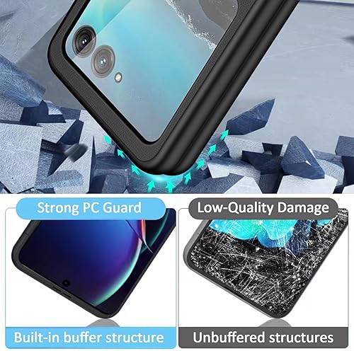 Miniatura 9 de NINKI Funda con tapa compatible con Motorola Razr Plus 2023, funda transparente para Motorola Razr 40 Ultra, funda protectora galvanizada a prueba