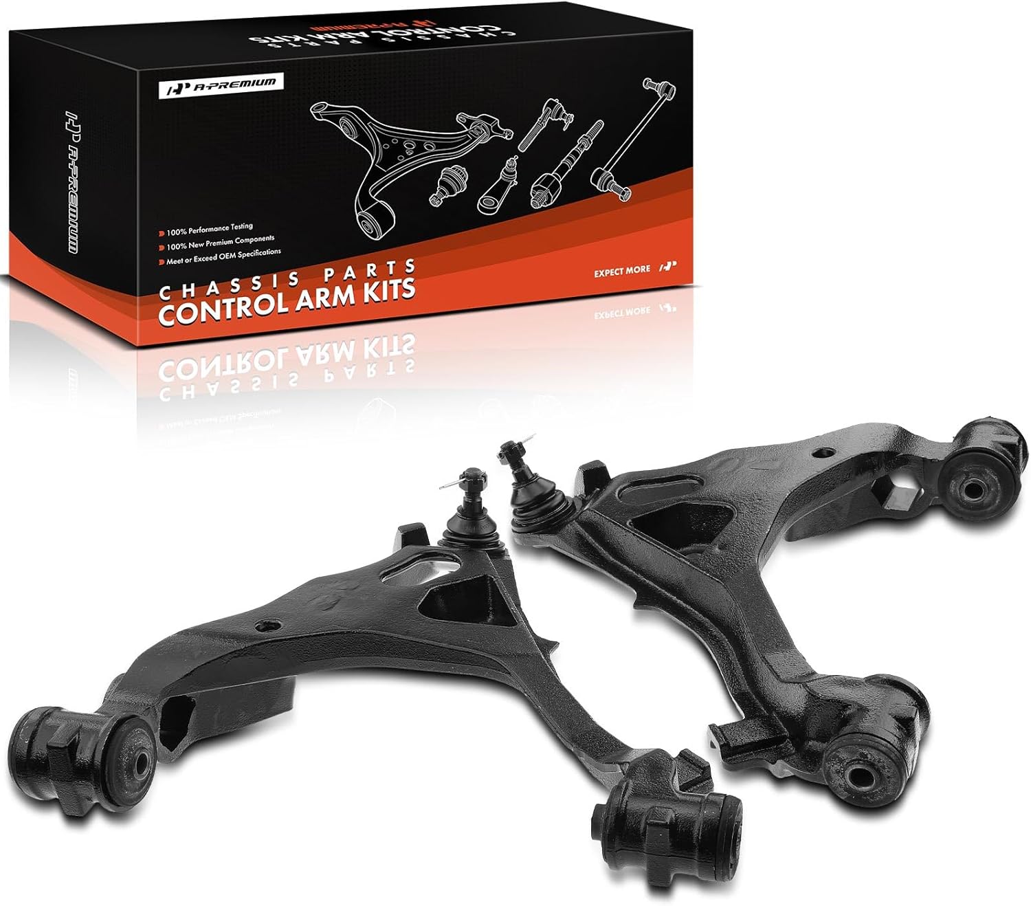 A-Premium 2 x Front Lower Control Arms, with Ball Joint & Bushing, Compatible with Ford F-150 97-03, F-250 97-99, F-150 Heritage 2004, F-250 HD 1997, Expedition 97-02, Lincoln Navigator 98-02, 4WD