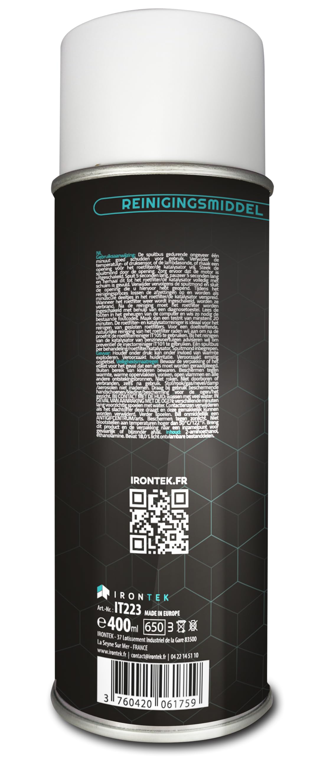 FAP Nettoyant 400ml - IRONTEK | IT223 | Mousse Professionnelle | Sans Démontage | DPF Reiniger