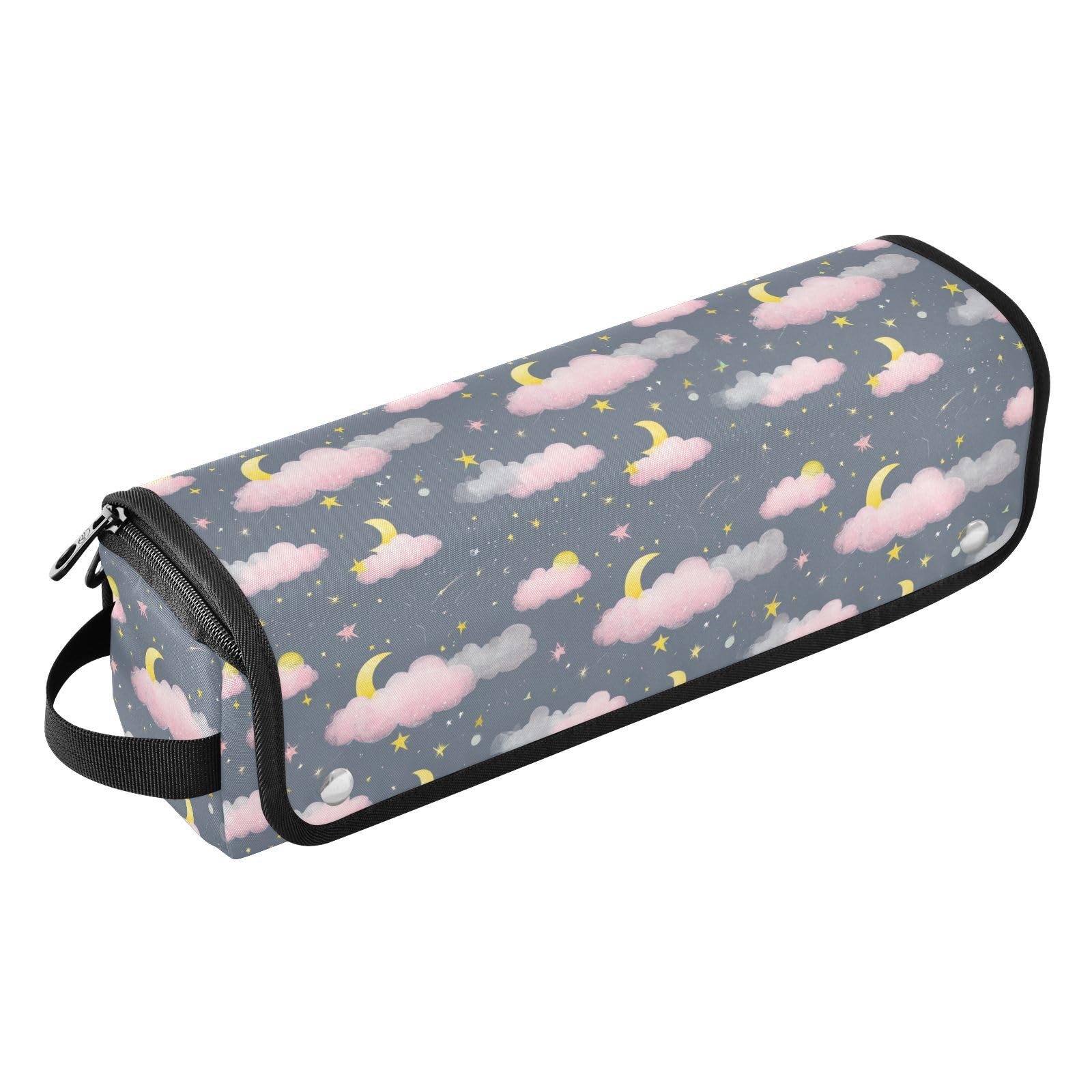 Cloud Moon Gray Compact Hairstylist Travel Bag for Flat Irons, Straighteners, Curling Iron, and Haircare Accessories Hair Styling Tools Organizer Gifts for Women Heat Resistant Mat Portable Essentials-image-19