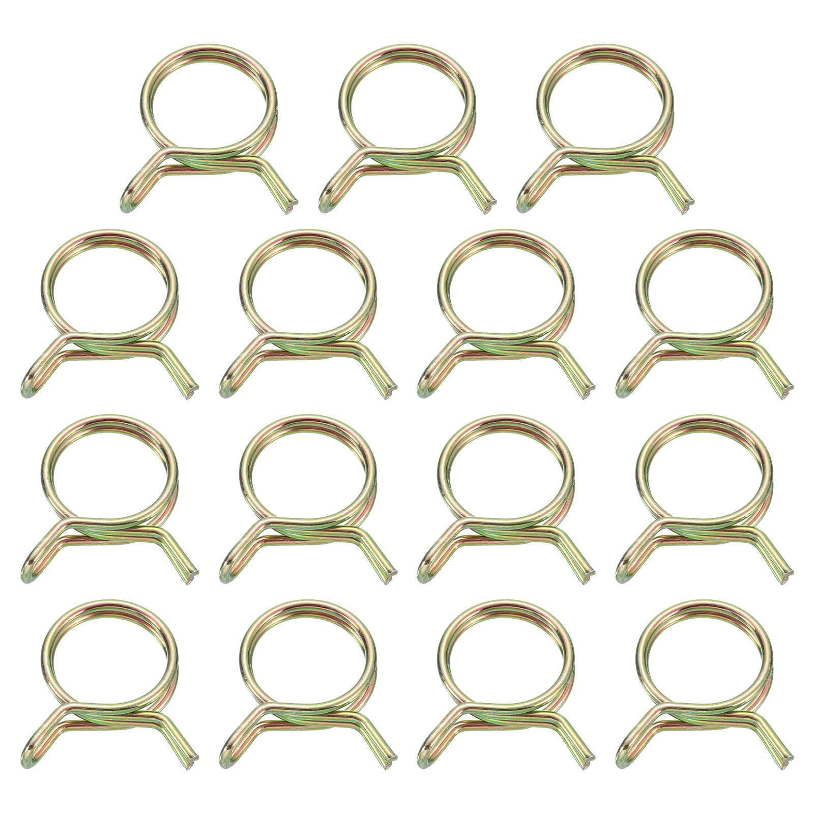 Sourcing Map Collier Serrage Tuyau Double Fil Ressort, 10pcs 65Mn Acier 7mm Apte Interne Diamètre 7.8mm-8.2mm OD Tuyau Carburant Conduite Silicone