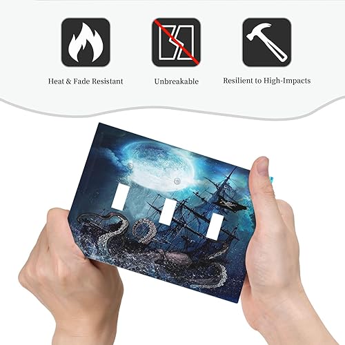 Vista 1054 de Placa de pared con interruptor de luz de doble interruptor de pared para niños, diseño de dinosaurio, galaxia, espacio exterior, planeta, nebulosa