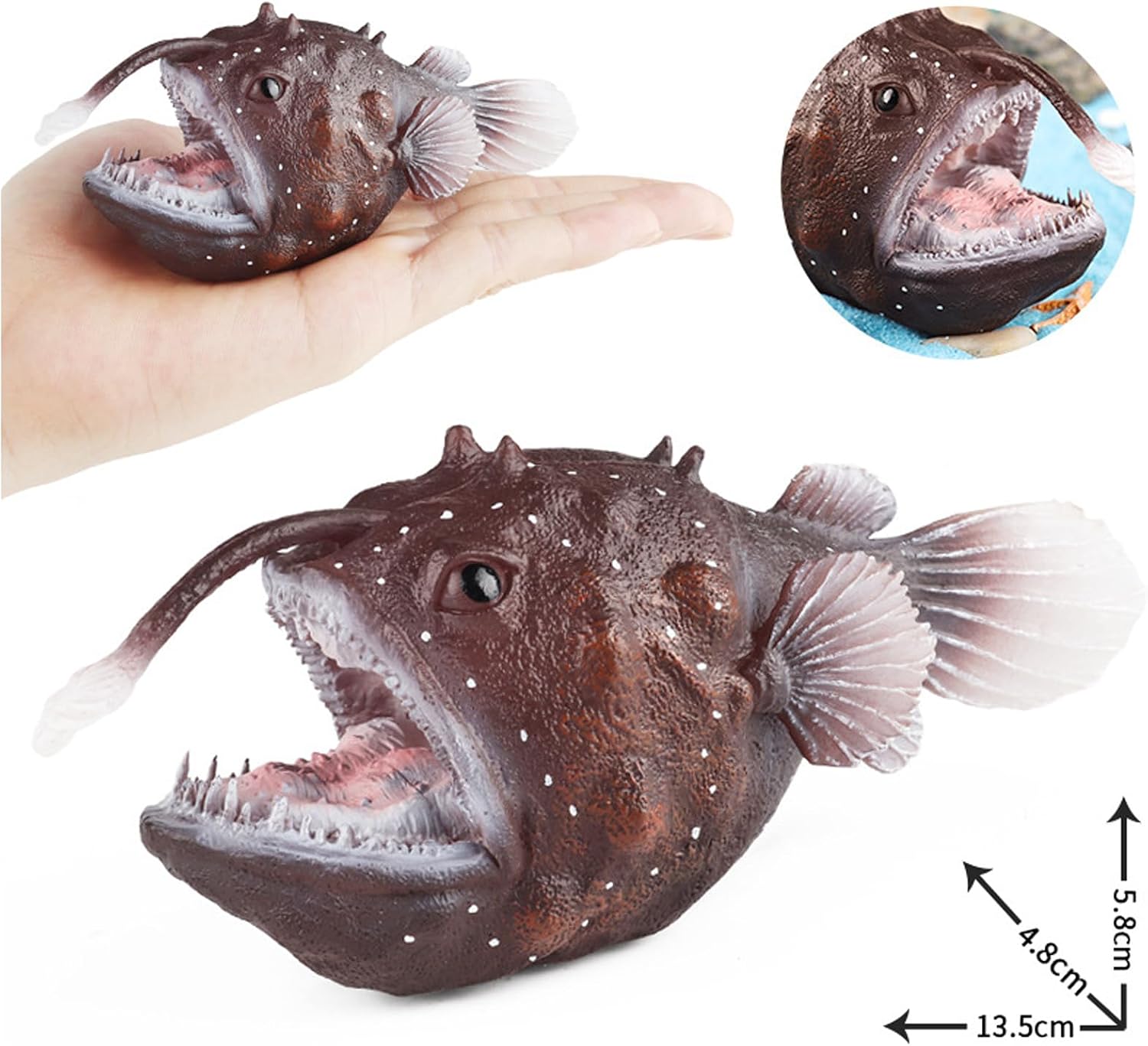 Anglerfish Figurine Sea Ocean Marine Animal Model Fish Figure Science Educational Play Fish Tank Decoration Birthday Gifts Party Favors Toys image 4