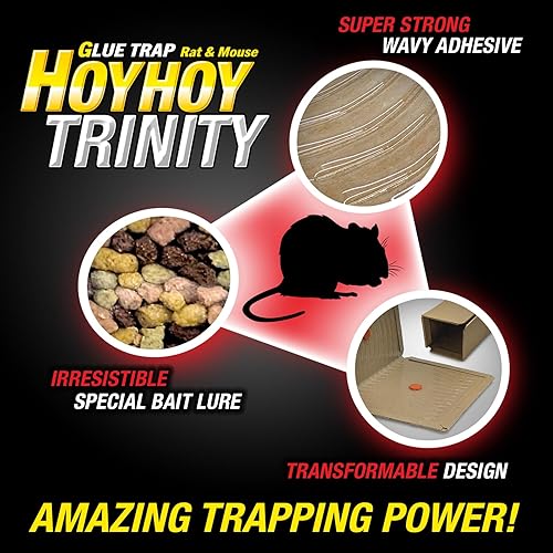 Miniatura 3 de HOY HOY Trampa transformable con pegamento para ratas y ratones con señuelo, 5 trampas, diseño plegable inteligente para uso en interiores,