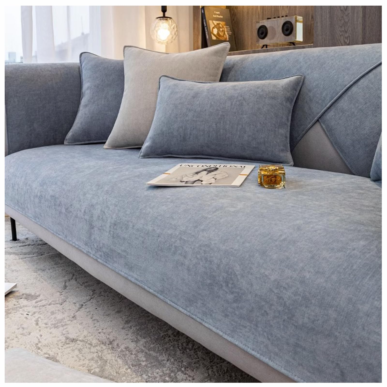 Housse de canapé universelle en chenille souple au tissage noble