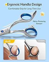 Vista 3 de ULG Tijeras de corte de pelo para niños, kit de corte de pelo de bebé de punta redonda de seguridad, juego de tijeras de corte de pelo con tijeras