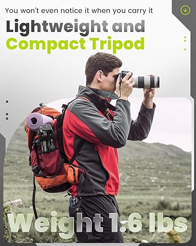 Vista 9 de CAMBOFOTO Trípode para cámara de 30", Trípode profesional de aluminio resistente para cámara sin espejo/DSLR/Teléfono celular/Videocámara