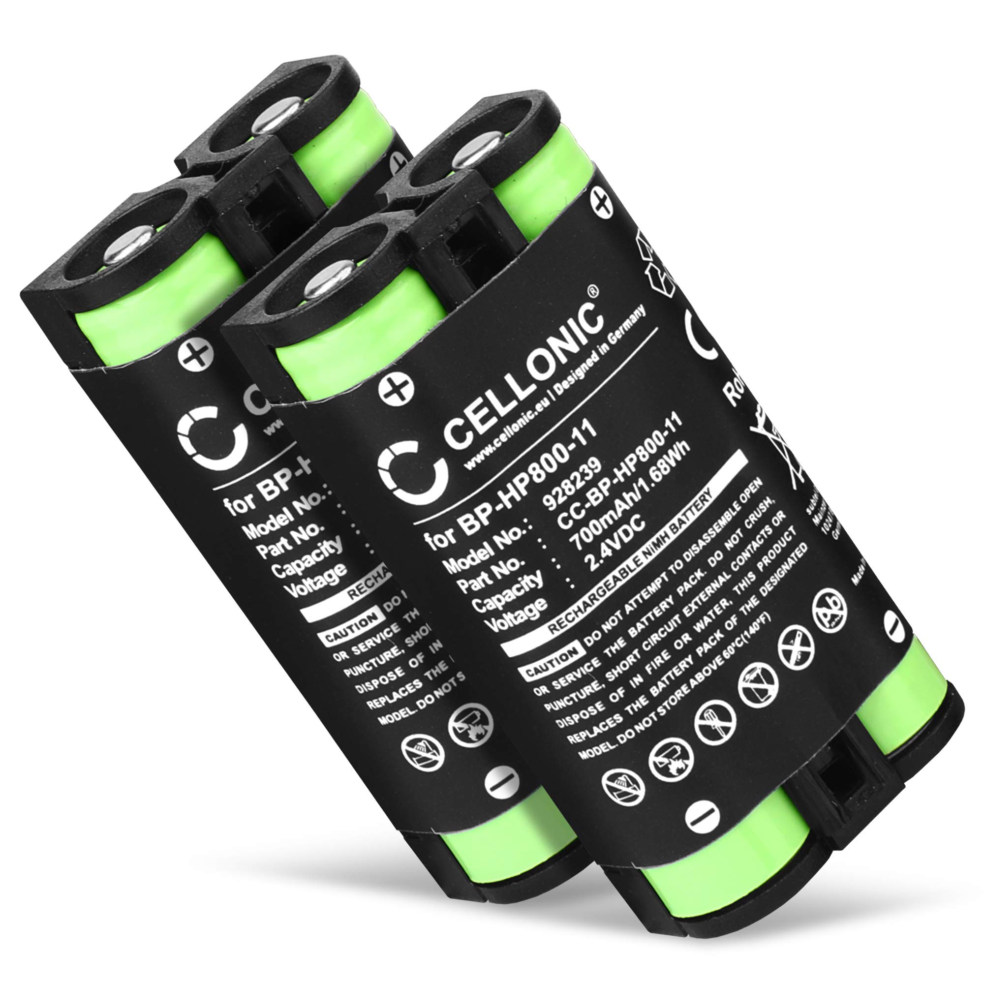 CELLONIC 2x Batteria per Headset/Auricolare/Cuffie Compatibile con Sony MDR-RF995, MDR-RF995RK, WH-RF400, BP-HP800-11 – (700mAh, 2.4V)
