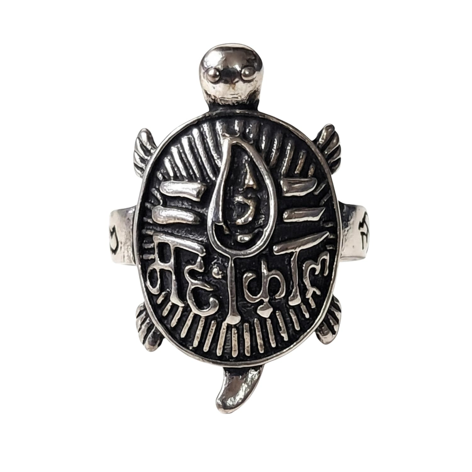 M Men Style Metal Turtle Mahakal Ring with Engraved Design, Silver, 30mm Height, 20mm Diameter, 2mm Thickness S-Ring-ME-S-... - Review, Price and Buying Guide
