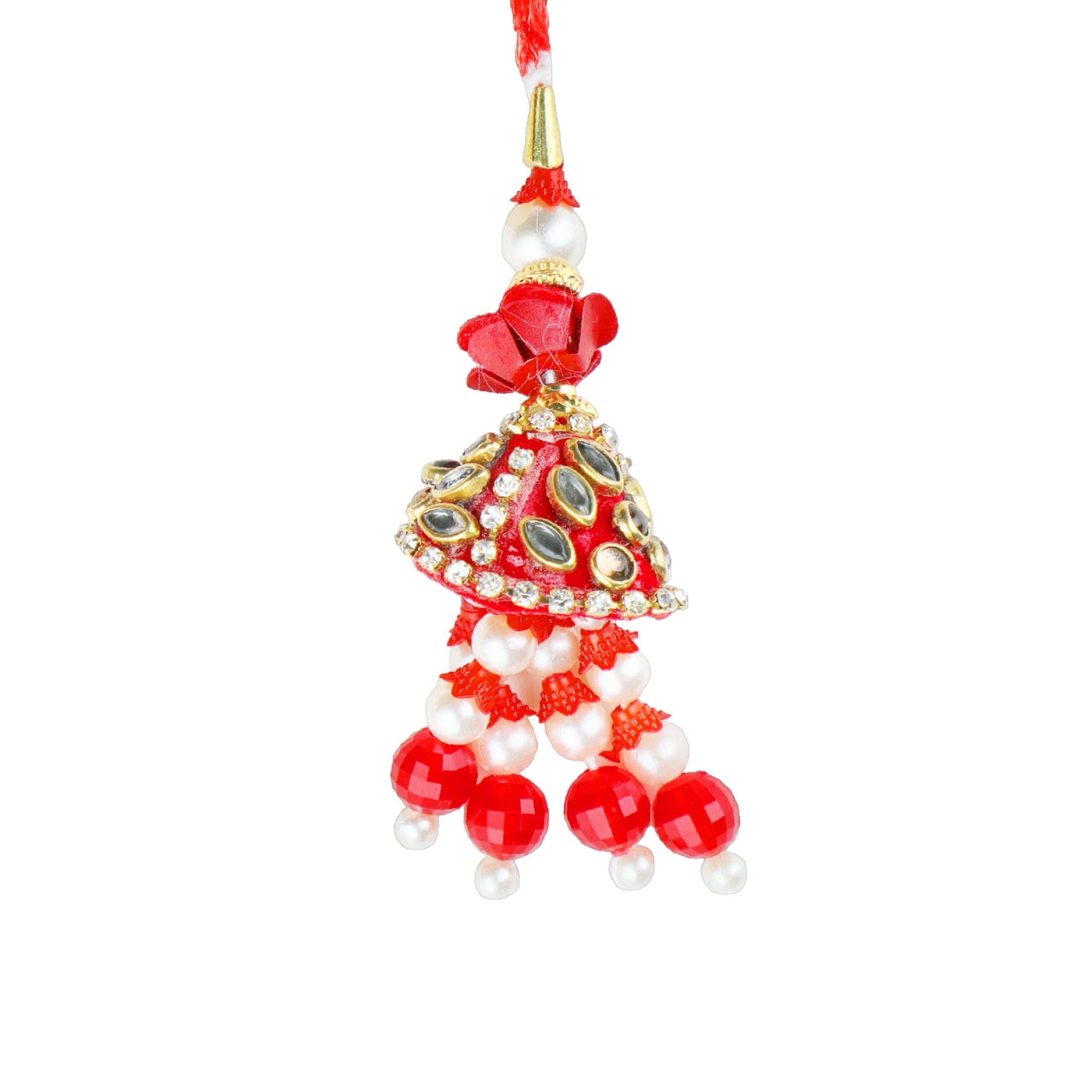 Handgemachte Pooja Thali Platte Rot - Edelstahl Zeremonie-Teller Für Indische Feste & Hochzeiten