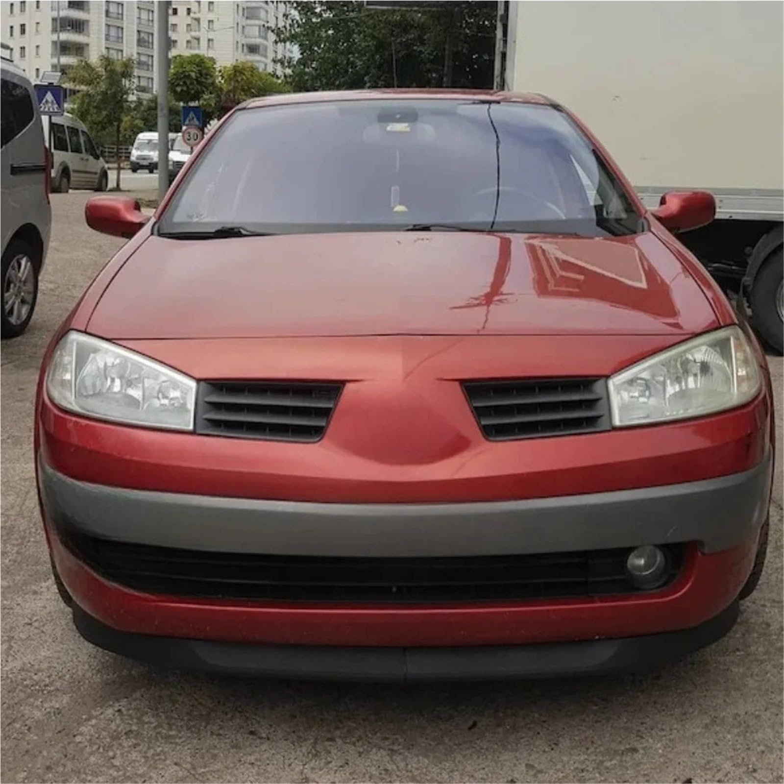 2 szt. przedniego zderzaka, pasującego do Renault, pasującego do Megane 2 Body Kit, spojlera, splittera, dyfuzora warga ochronna warga aerodynamiczna(D)