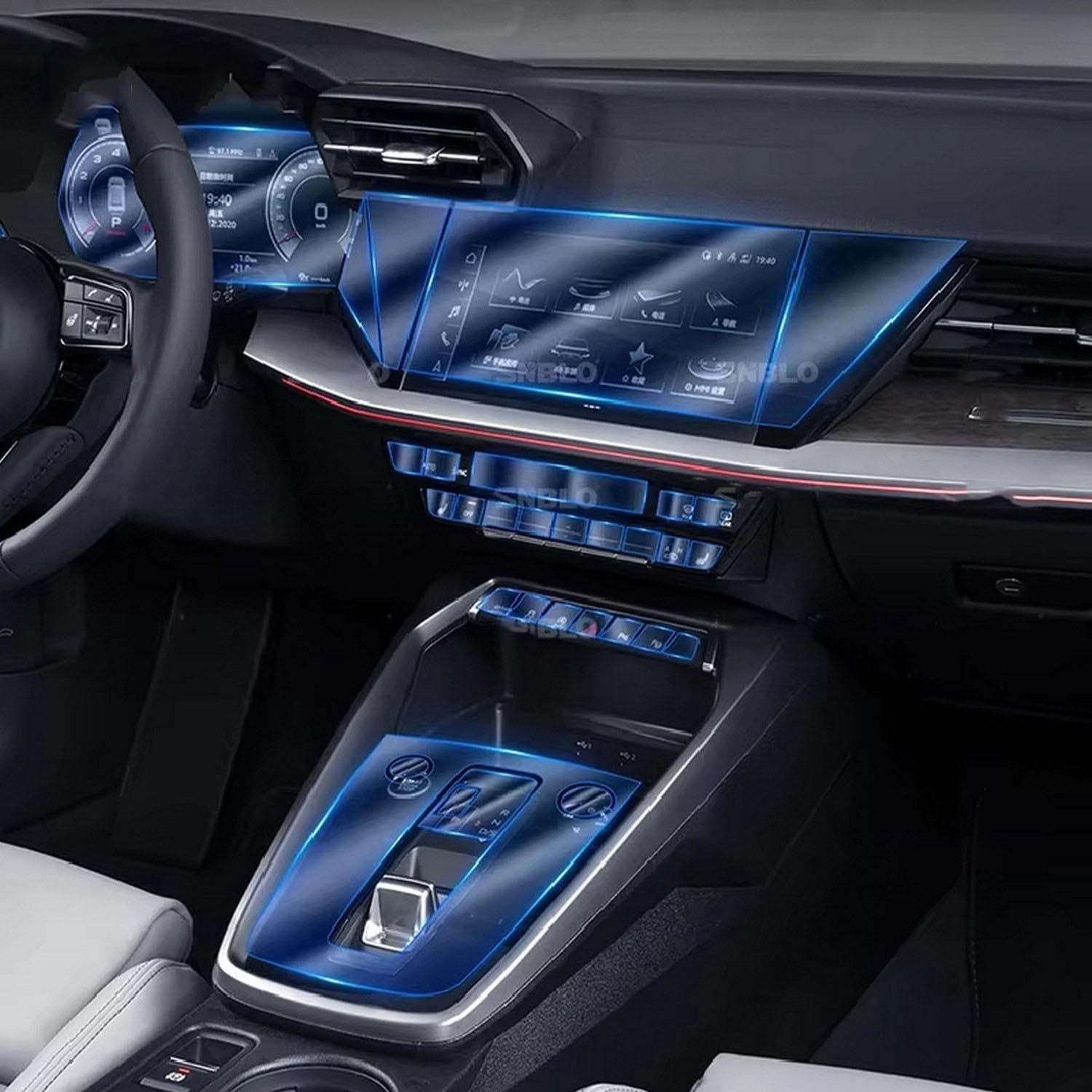 Film de protection PPF console centrale Audi A3 8Y TPU