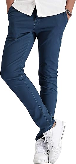 Amazon アイラブコス Ilovecos チノパン スキニー ロングパンツ スリム ストレッチ カジュアル 定番 綿 メンズ ズボン ボトムス テーパード パンツ スラックス イージーケア オールシーズン ロングパンツ 通販