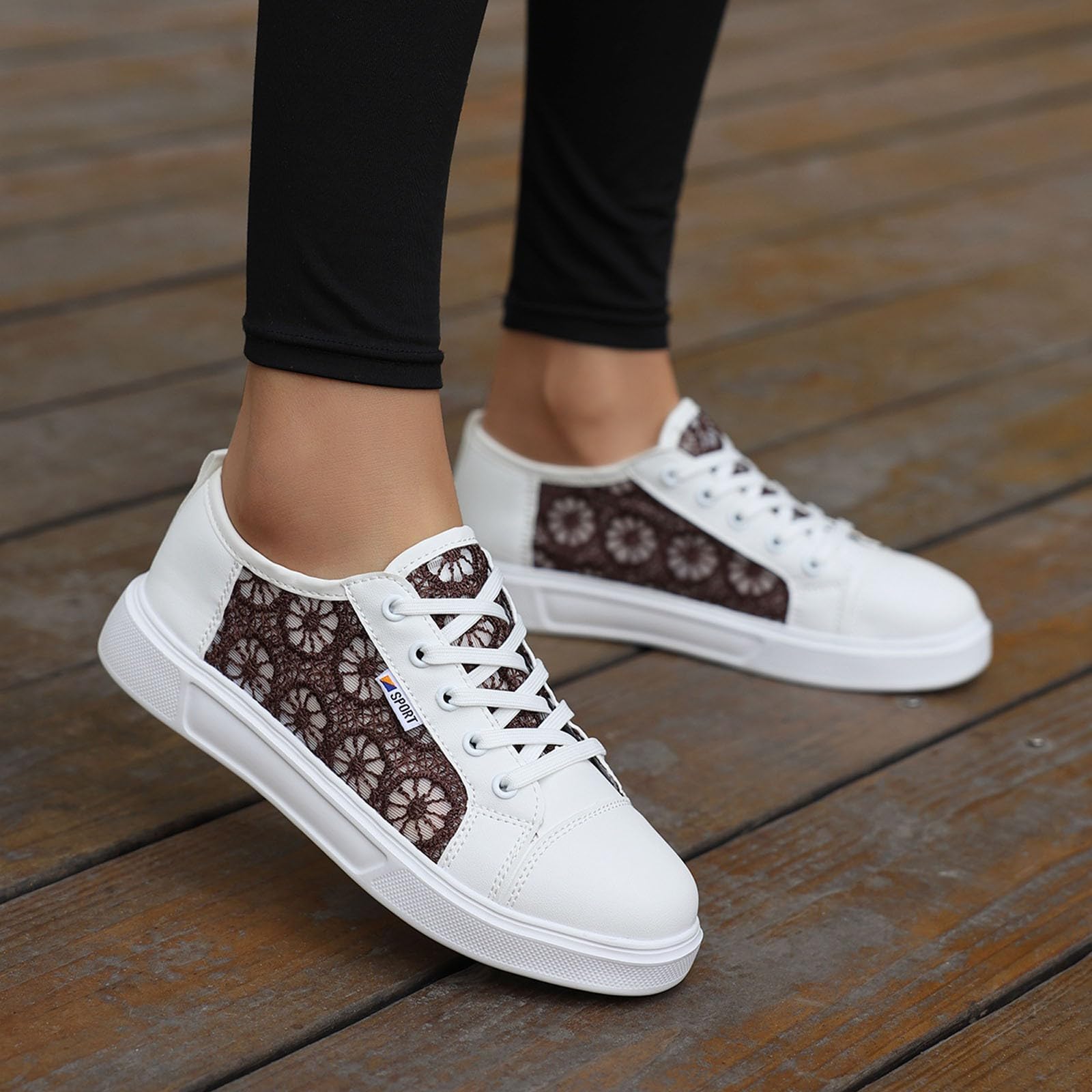 Damen Spitze Dirndl Schuhe Trachten Sneaker Elegant Stoffschuhe Flache Bestickte Freizeitschuhe Flach Mesh Walkingschuhe Atmungsaktive Sommer Turnschuhe
