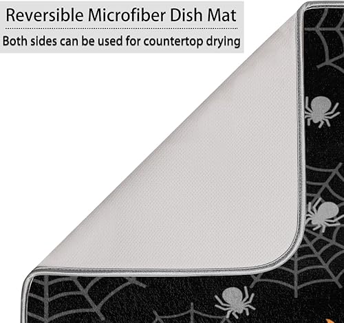 Miniatura 5 de Tapete de secado de platos de murciélagos con textura de Halloween para encimera de cocina, 18 x 24 pulgadas, almohadilla de secado absorbente de
