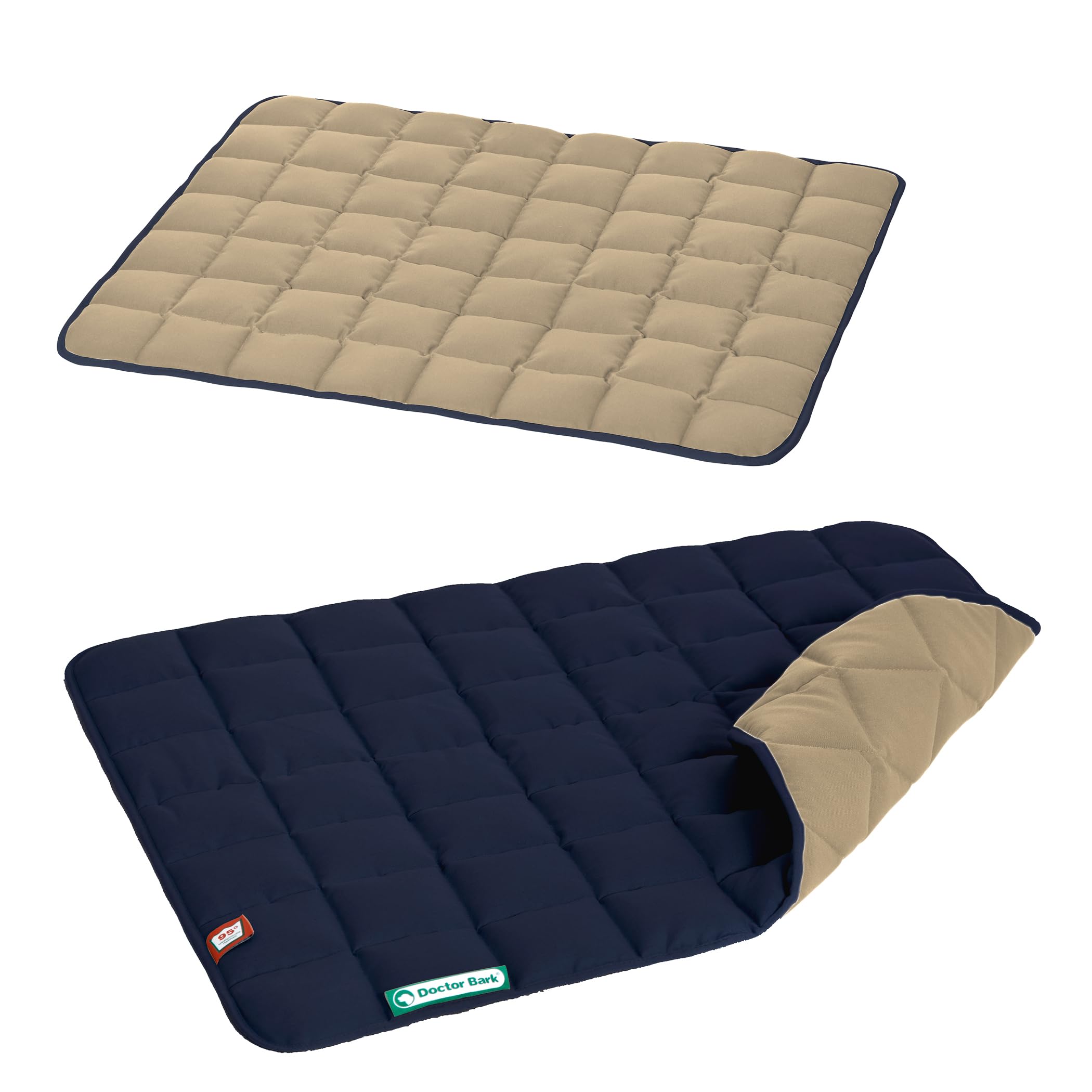 Doctor Bark Manta para Perros, Suave, Perros medianos, Resistente, para Interior y Exterior, Lavable hasta 95 °C (Talla M, marrón Dorado y Azul)