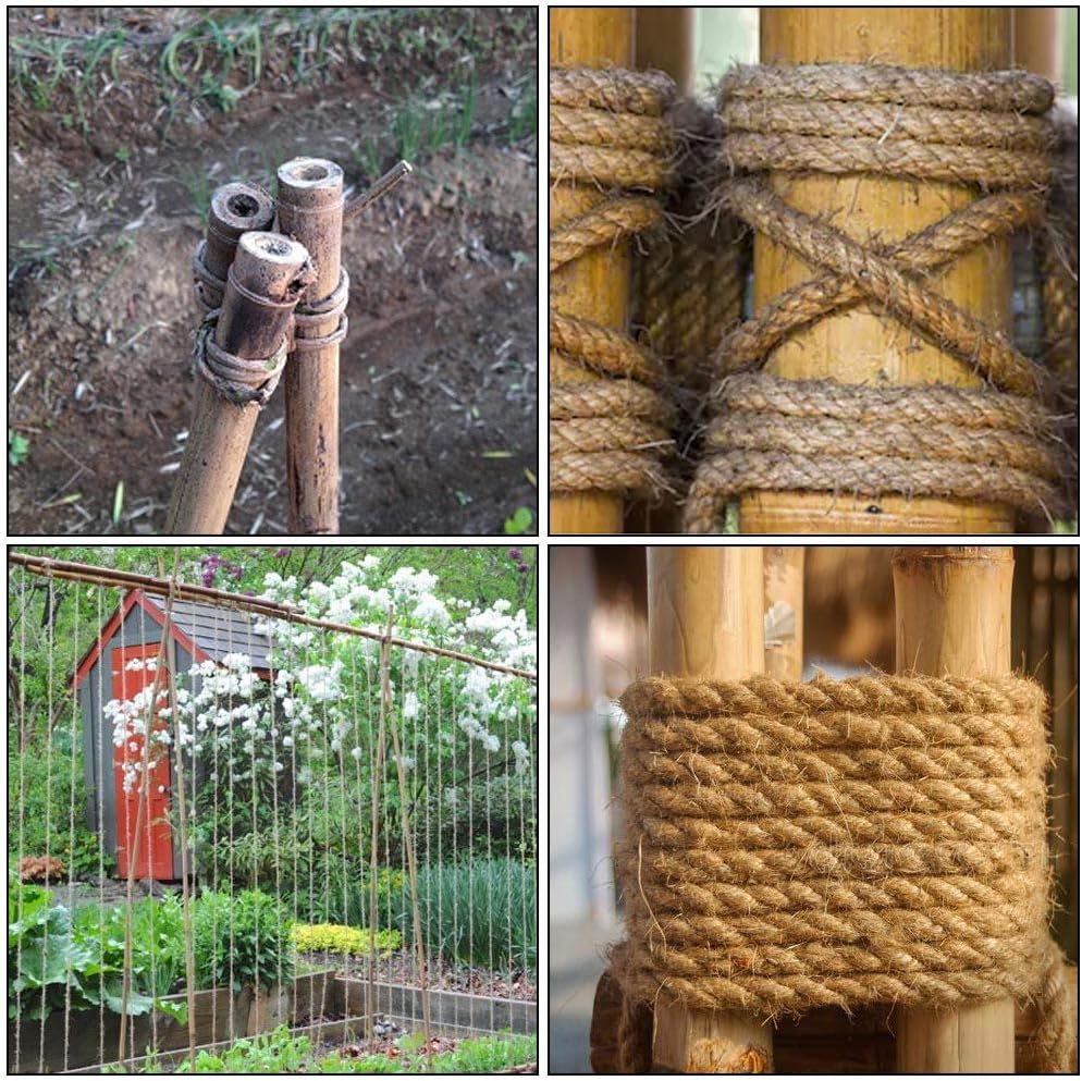 Hemp Rope 66 Feet 6mm 4Ply Durable Natural Rope String Perfect for Home Gardening Cat Scratching Post Replacement Arts Crafts Repairing Recovering or DIY Scratcher Cats Toy Making