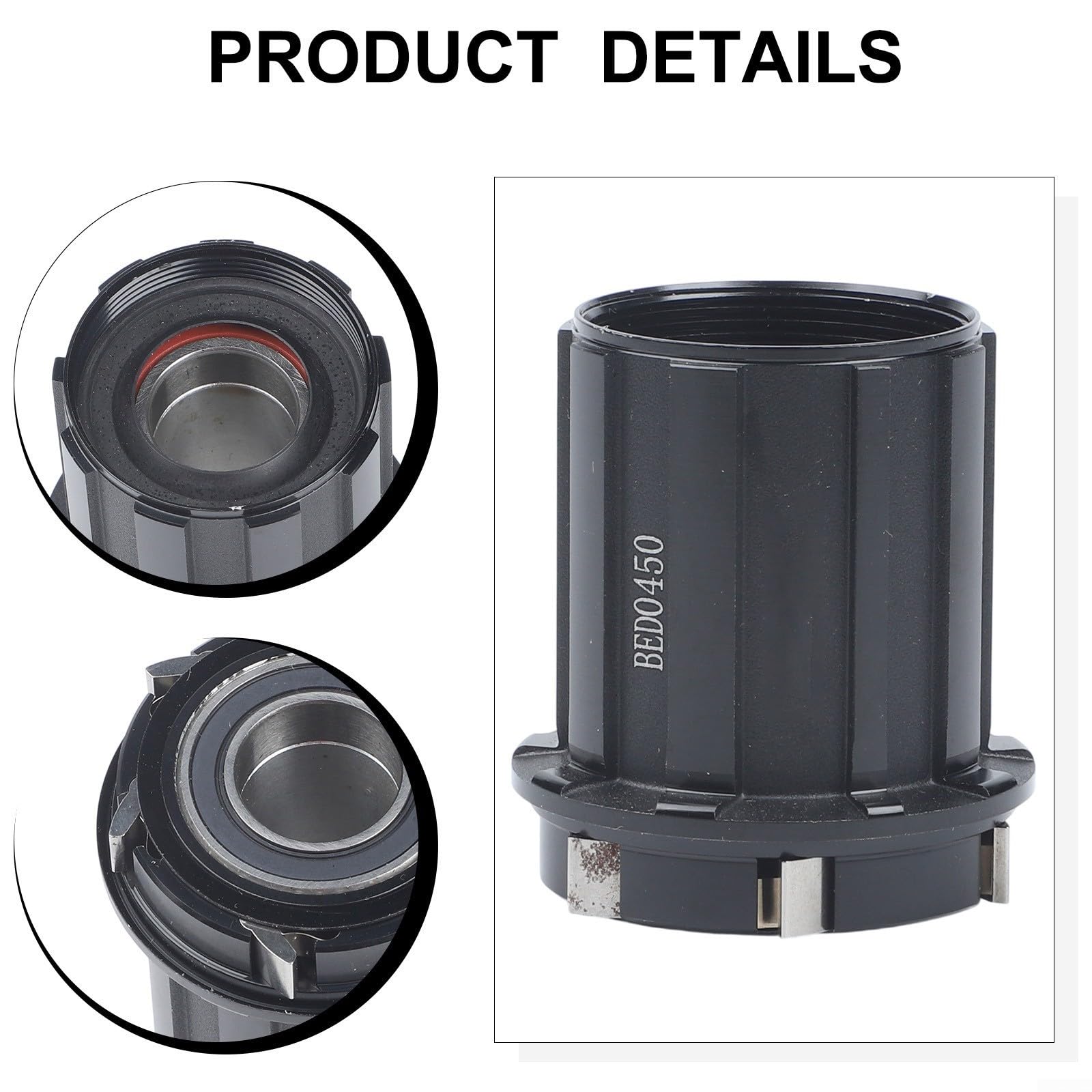 Piñón libre para bicicleta de montaña, buje de aleación de aluminio 7075, 6802, 35,1 x 34,4 mm, negro, para 12 velocidades M6100 M7100 M8100 M9100, pieza de reparación con 6 jacks (type1 8-12speed)