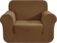 Vista 62 de CHUN YI - Funda elástica de 1 pieza para sillón grande, funda protectora suave de Jacquard con elastano, detalle de cuadros y parte inferior