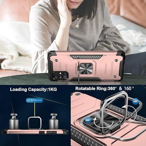 Miniatura 6 de IKAZZ Funda para Galaxy A51 4G con protector de pantalla, doble capa de TPU suave y flexible y policarbonato duro, antideslizante, de cuerpo