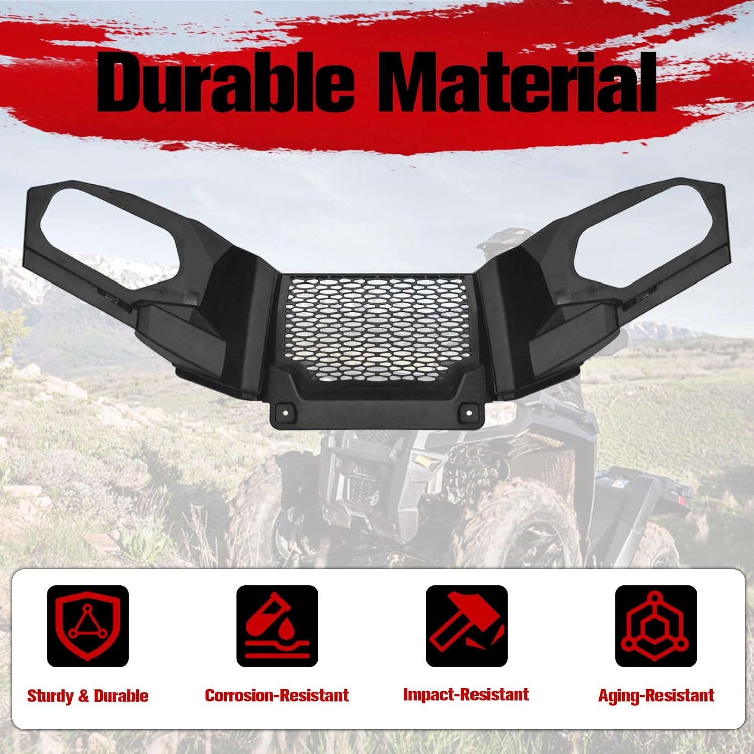 Front Fascia for Sportsman 570 2011-2024, Durability Plastic Panel Combined Front Guard Bumper for Polaris Sportsman 400 500 450 570 800 2011-2024 Accessories, Replacement OEM #5438559-070
