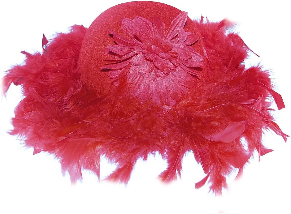 Child Red Feather Tea Party Hat