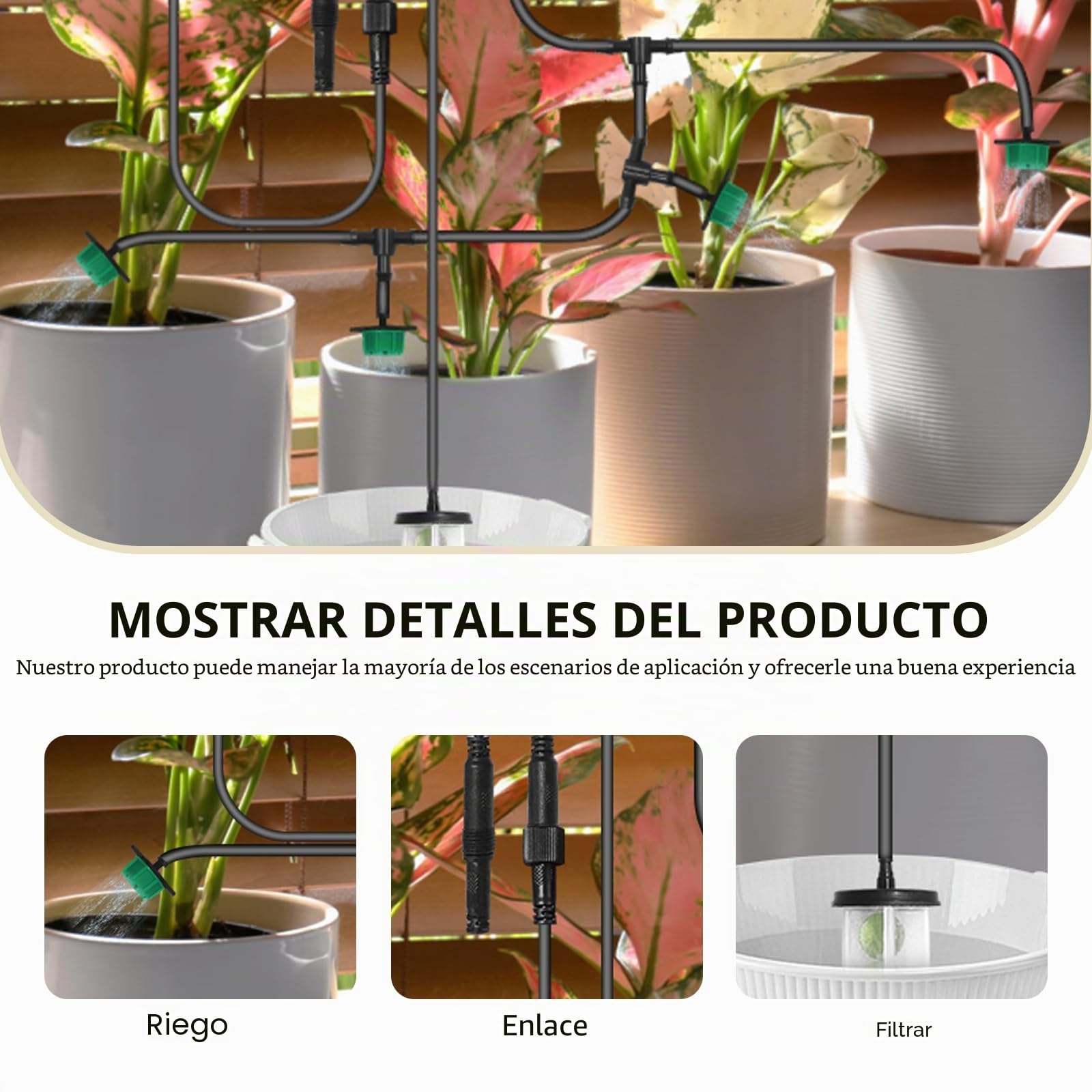 Sistema de riego solar, riego automático, sistema de riego por goteo con 12 modos de temporizador, sensor de agua, manguera de 15 m para jardín, balcón, plantas, plantas en macetas, vacaciones