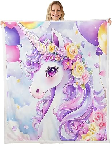 Miniatura 29 de Rainbow Stars Cloud Bed Blanket,Cartoon Unicorn Flannel Blanket for Room Decor,Pink Purple Romantic Fleece Blanket for Kids Adults Sofa Dorm Pink
