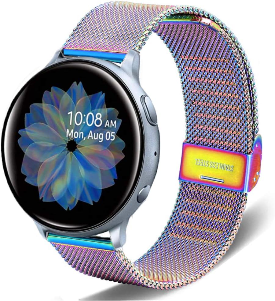 DEALELE Compatible with Samsung Galaxy Watch 7 / FE / 6/6 Classic / 5/5 Pro / 4/4 Classic / 3 41mm / Huawei GT3 / GT2 42mm, 20mm Stainless Steel Metal Mesh Replacement Strap for Women Men