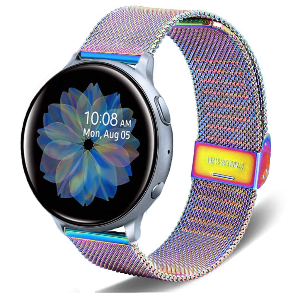 DEALELE Compatible with Samsung Galaxy Watch 7 / FE / 6/6 Classic / 5/5 Pro / 4/4 Classic / 3 41mm / Huawei GT3 / GT2 42mm, 20mm Stainless Steel Metal Mesh Replacement Strap for Women Men