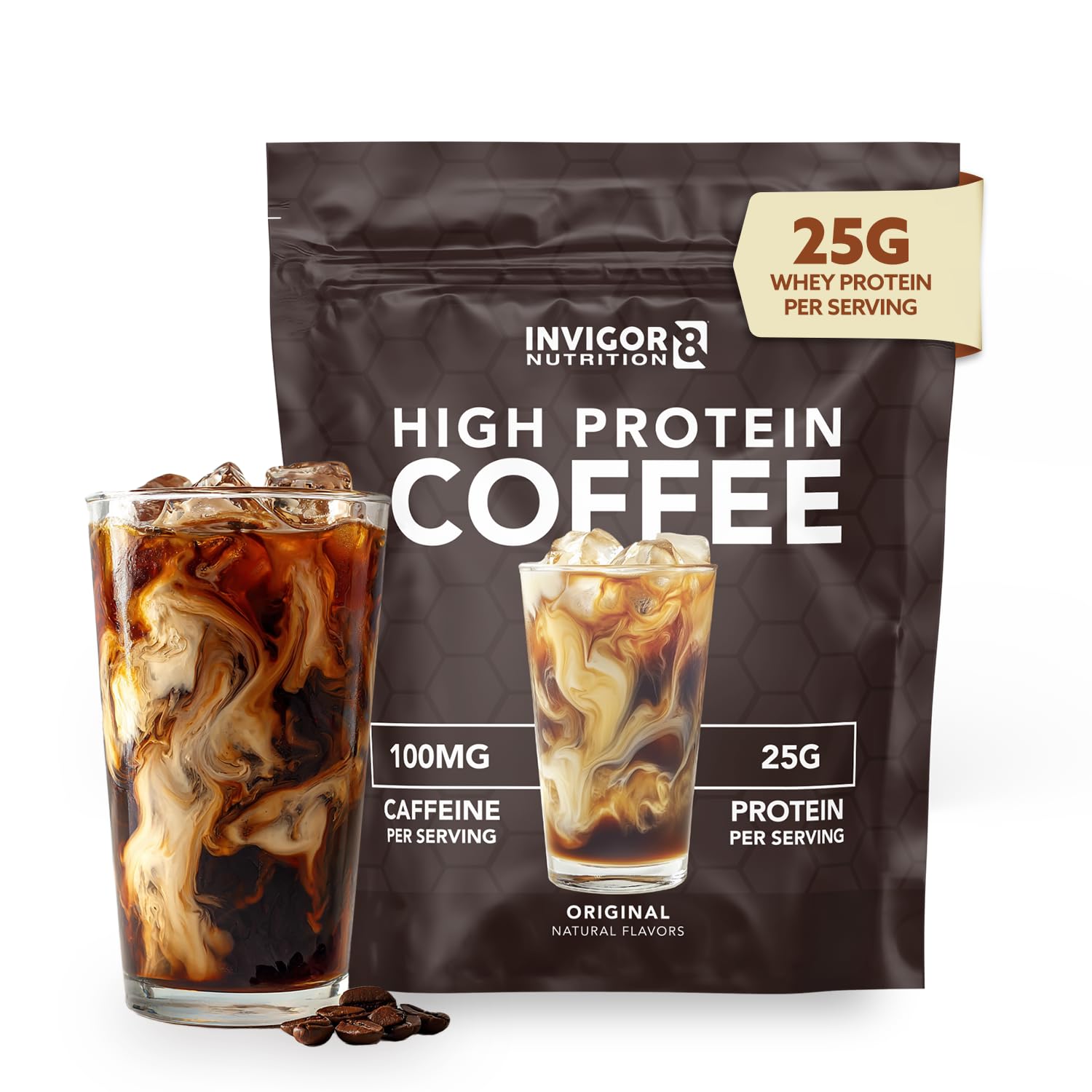 Amazon.com: INVIGOR8 High Protein Coffee Powder 25 Grams Whey