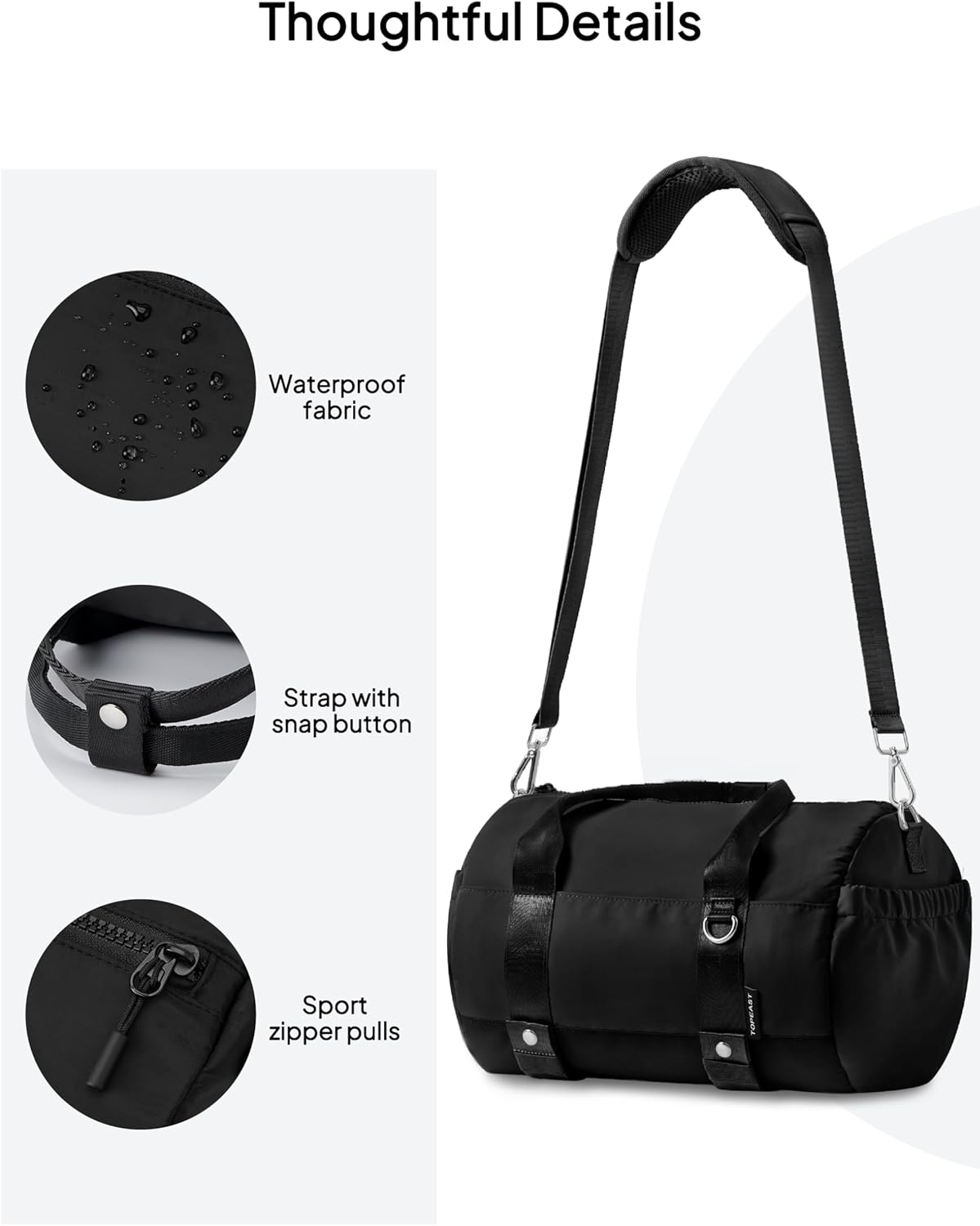 TOPEAST Small Gym Bag for Women, Mini Sports Yoga Bag Gym Tote Bag with Yoga Mat Holder, Small Sports Duffle Bag with Water Bottle Pocket & Wet Pocket for Travel Dance Workout, Black