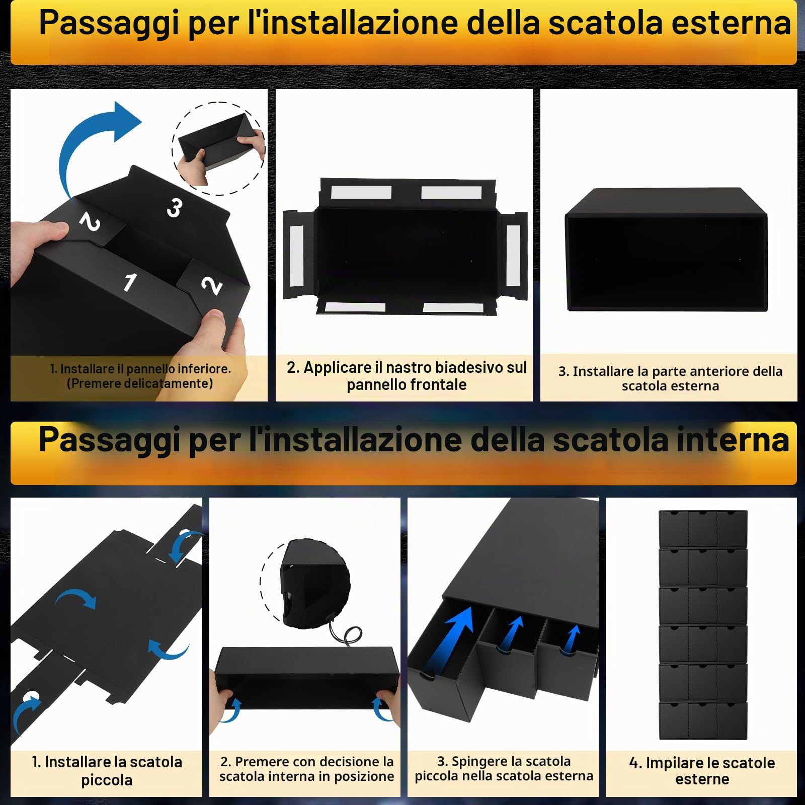 HIMOMO Scatola Porta Carte per 14000+ Carte, Box Porta Mazzo per Carte MTG con 60 Divisori Etichette e Nastro Adesivo, Trading Card Box, Porta Carte per TCG, MTG, PTCG Carte (per 14000+ Carte)
