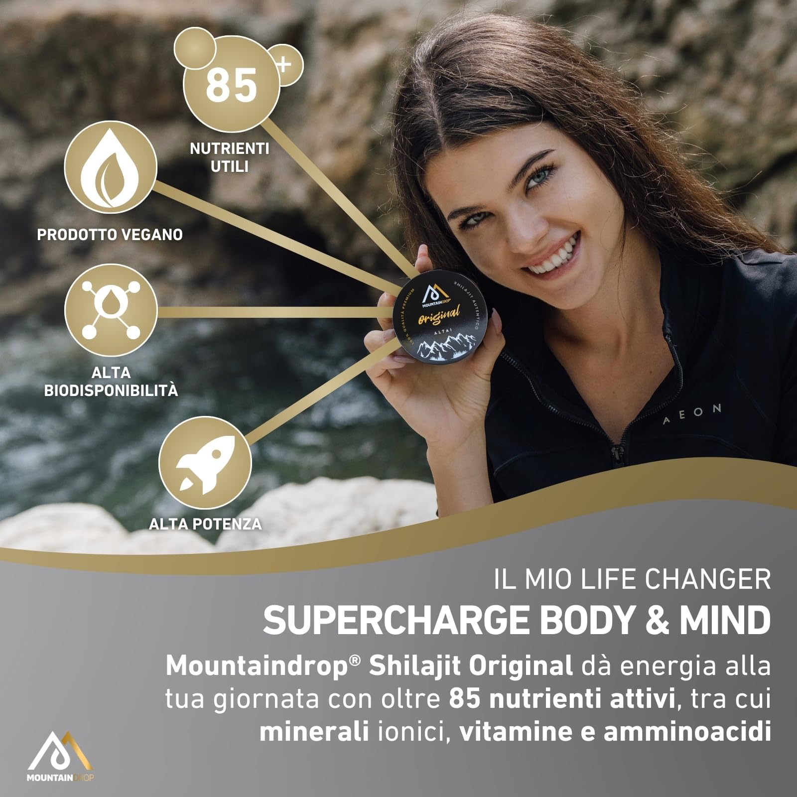 SHILAJIT, 40 g (fornitura 3-5 mesi), resina Shilajit naturale e pura. Raccolta a mano e realizzata a mano in un barattolo di vetro viola protettivo, supplemento ayurveda per il benessere, testato UE