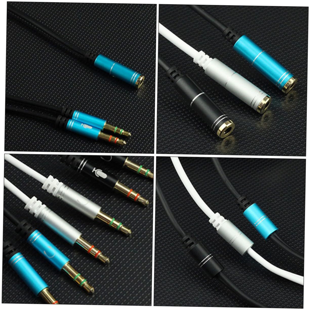 Hemobllo 8pezzi Cavo Audio y Splitter Per Microfono e Cuffie Adattatore Doppio Jack Per Computer e Accessorio Pratico Per Giochi Film e Voce
