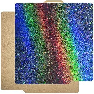 Galaxy Pattern 3D Printer Bed Double Sided Textured Surface PEI and Smooth PEY Sheet Build Plate - Flexible Spring Steel Heated Bed Mat with Location Hole for Bambu Lab X1, Lab P1P, Lab P1S