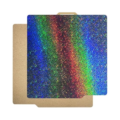 Colorful PEY PEI Build Plate for Bambu Lab X1/X1C/P1P/P1S 3D Printers, Smooth Colorful Starry PEY+ Textured PEI Build Plate PEI Sheet, Spring Steel Flexible Platform,257x257mm Bambu Labs Heated Bed
