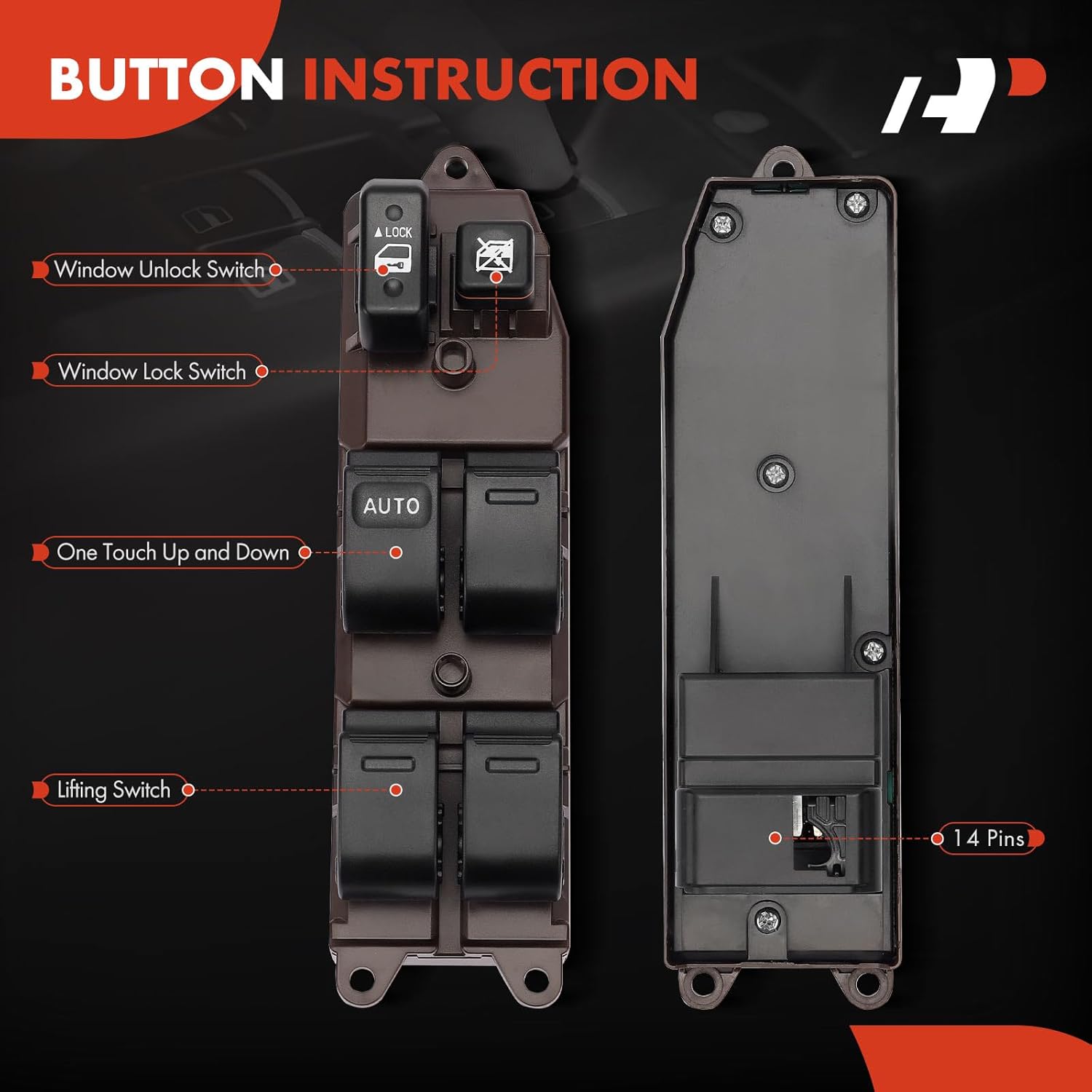 A-Premium Master Power Window Switch Compatible with Toyota Tacoma 2005/2007-2010, Only fit 4 Door, Front Left Driver Side, Replace# 8482004031